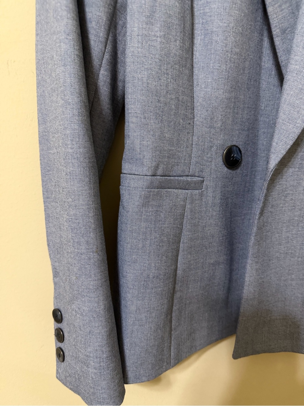 Antonio Melani blue Grey Double-Breasted Blazer women’s size 0 career sharp euc - Picture 2 of 6